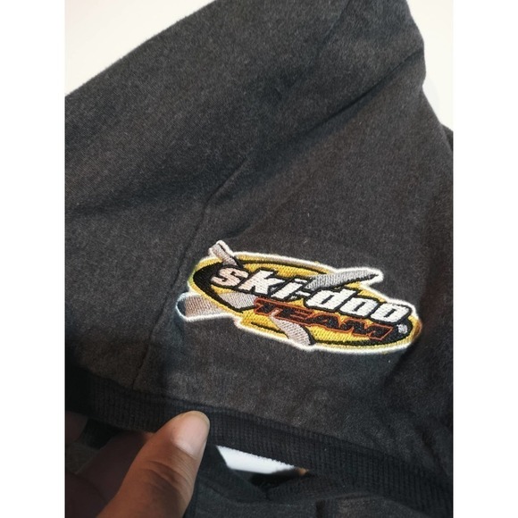 Ski-Doo Bombardier gray and yellow hoodie men or woman size large - Picture 8 of 10